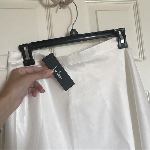 Lulus White Organza Midi Skirt and Tie-Back Crop Top - Picture 7 of 7